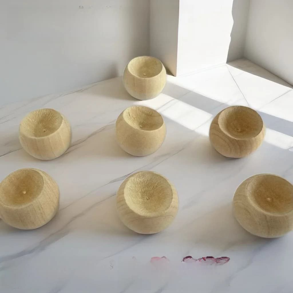 Diffusore di Oli Essenziali Rotondo in Legno a Forma di Uovo, Organizzatore per Profumi e Vestiti, Antiscivolo per Armadio, Aromaterapia, Design Creativo, Manica Corta