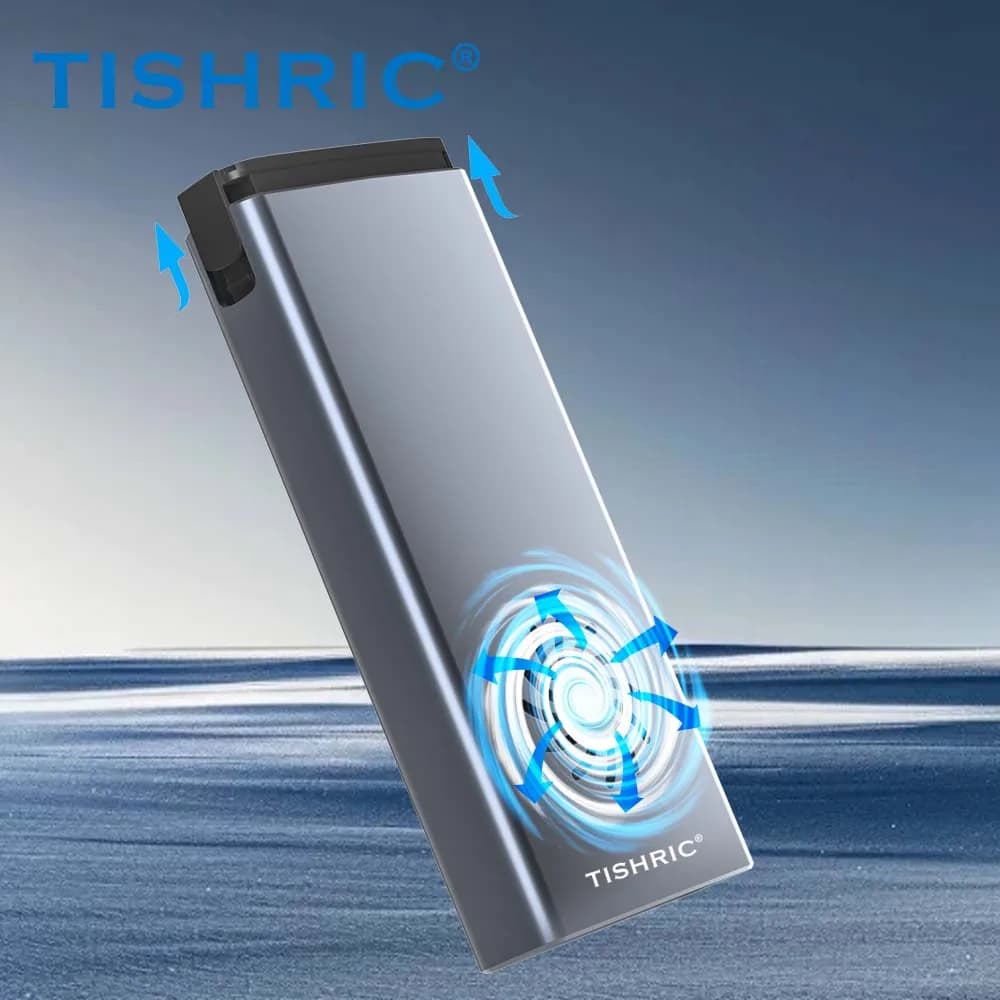 TISHRIC 10Gbps/20Gbps M.2 M/B+M-Key SSD M2 NVME Custodia per disco rigido esterno Protocollo singolo/doppio con ventola di raffreddamento per giochi