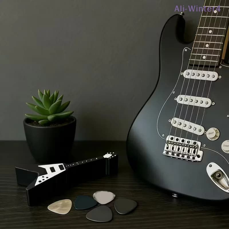 Organizzatore per Plettri a Forma di Chitarra Creativo {DODOA} con 10 Scomparti in Plastica per Chitarre Elettriche, Acustiche e Classiche