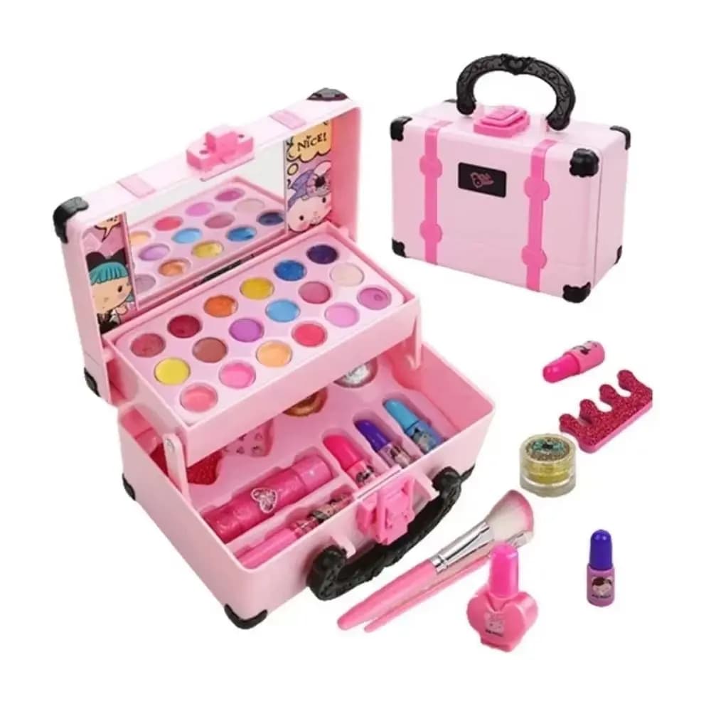 Set Trucco Principessa per Bambini: Scatola Regalo con Rossetto, Ombretto e Kit Trucco Non Tossico in Borsetta