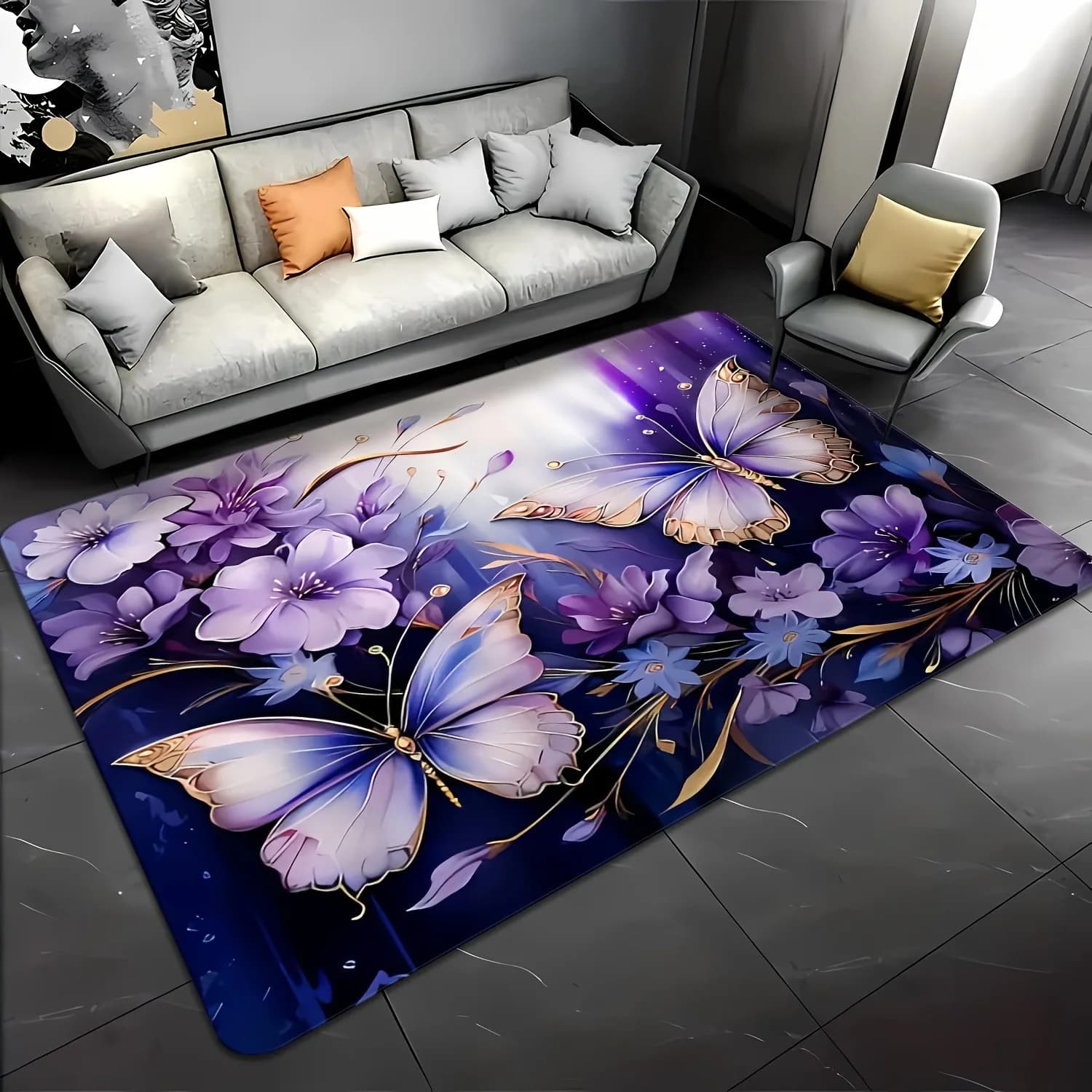 1PC Tappeti da cucina con motivo a farfalla Tappetini antiscivolo per la casa Tappeti da bagno design pop Tappetino da bagno Tappeto per la casa Lavandino Lavanderia Decor