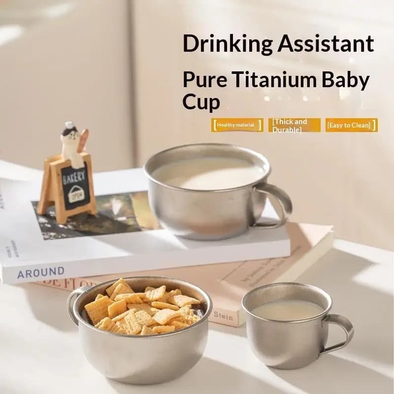 Portable Pure Titanium Camping Tea Cup 80ml/220ml Durable Heat Resistant Coffee Mug for Outdoor Picnic Travel Kitchen