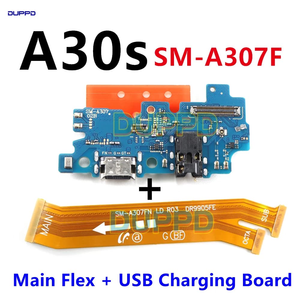 Per Samsung Galaxy A30S A307 A307F connettore Dock caricatore Micro USB porta di ricarica scheda madre principale cavo flessibile microfono
