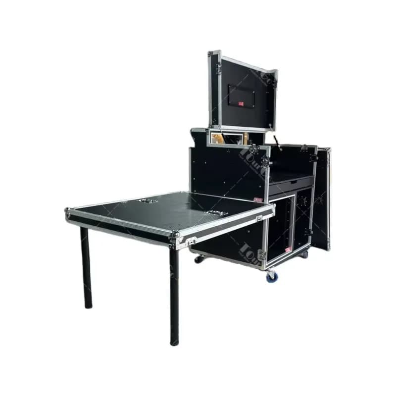 Custodia da volo per produzione video con monitor da 32-35 pollici per trasmissione in diretta Custodia per kit da gioco per studio di registrazione in streaming