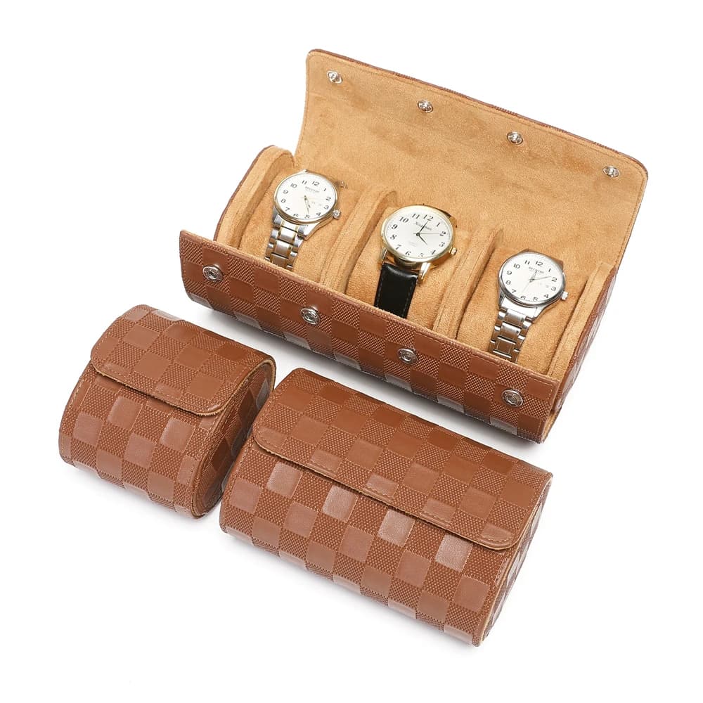 Genuine Leather Watch Roll Case 1/2/3 Slots Luxury Watch Storage Box for Men Women Travel Watch Pouch Holder Organizer Gift