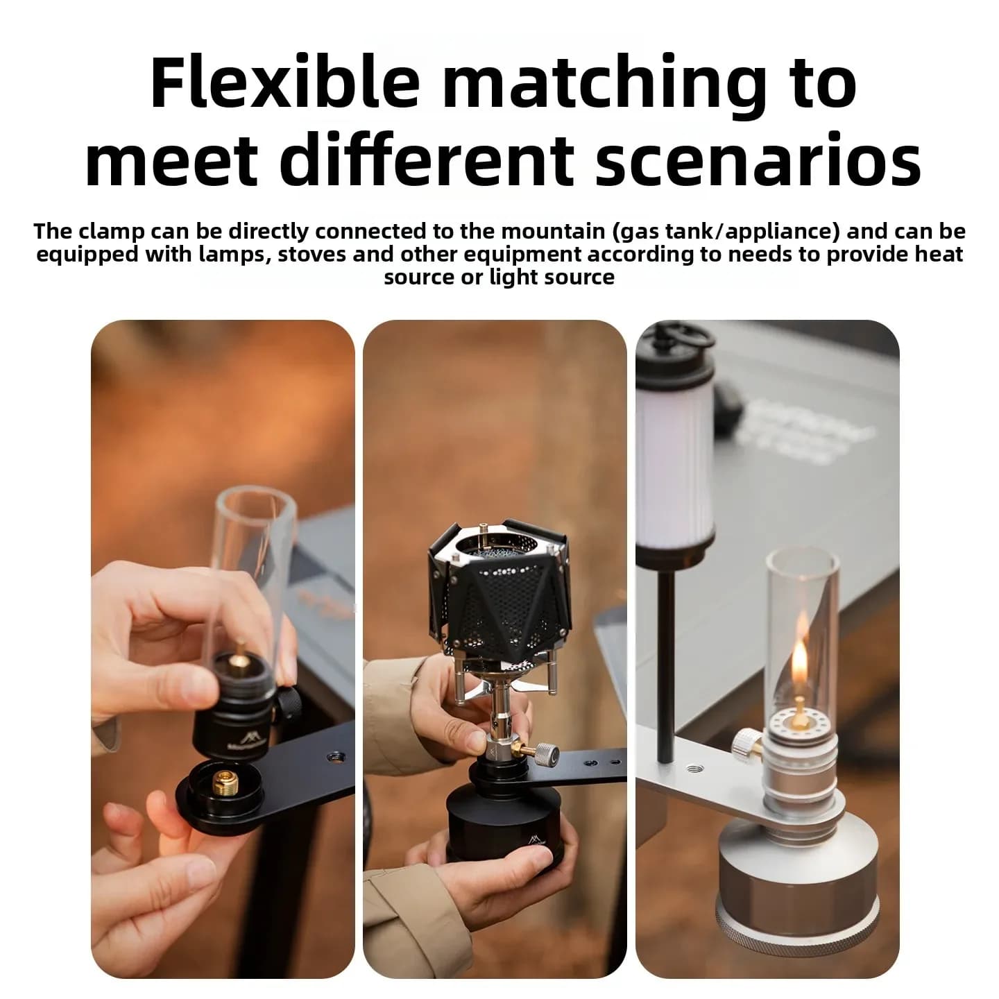 MOUNTAINHIKER New IGT Flat Gas Cylinder Lamp Stove Head Heating Stove Table Fixing Fixture Camping Desktop Extension Accessories