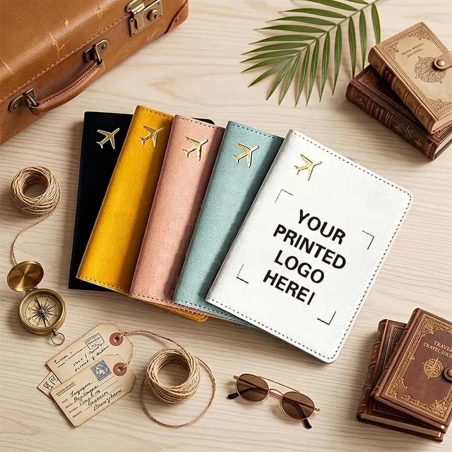 Custom Logo Passport Case,Personalized Your Own Image Text Printing Passport Holder,Custom Travel Document Case,Multi-Color Gift
