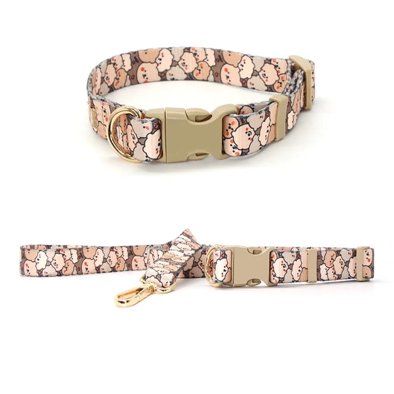Simpatico collare e guinzaglio per animali domestici Collare per cani resistente allo sporco con guinzaglio per cani durevole per forniture per animali domestici che camminano