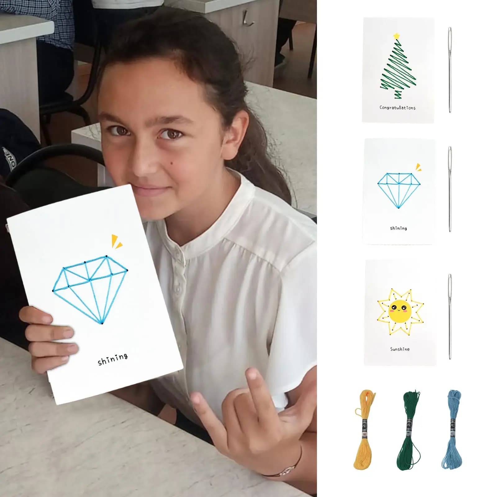 Kit per la creazione di biglietti d'auguri Accessori per cucire Accessori per la creazione di biglietti per Natale Compleanno Compleanno Vacanze Bambini Adulti Adulti