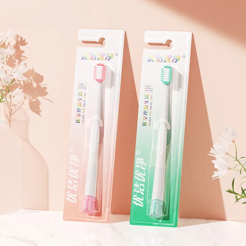 Spazzolino manuale staccabile per coppia con setole morbide a testa larga in filo rosa per uso domestico, viaggio, lavaggio portatile quotidiano