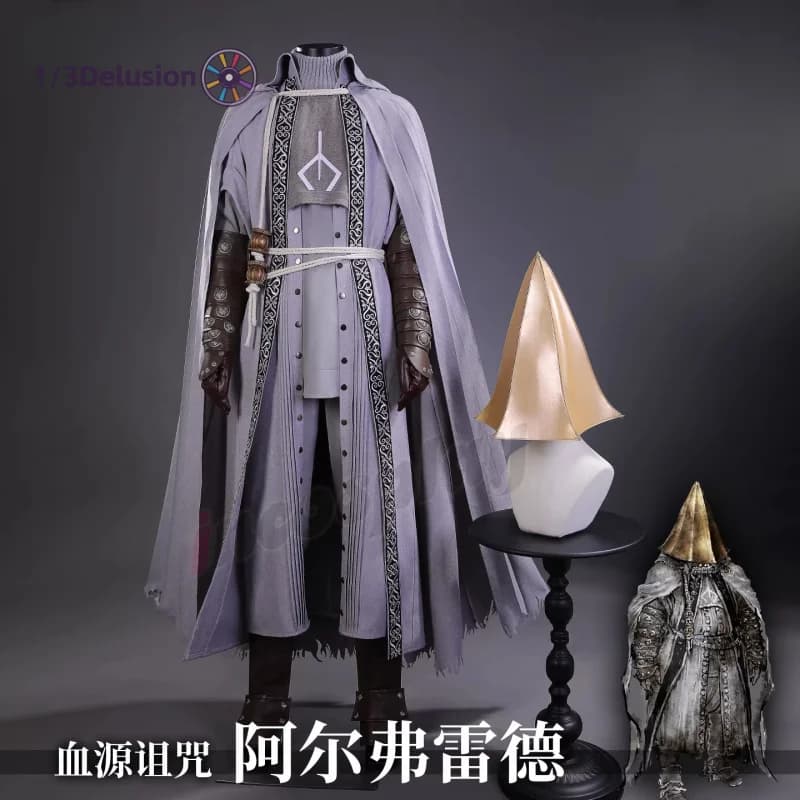 1/3Delusion Store bloodborne Alfred Costume Cosplay Cos Gioco Set completo Puntelli uniformi Accessori Uomo Festa di carnevale di Halloween