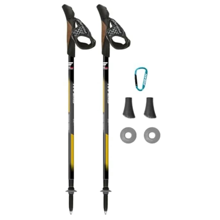 Bastoncini da Trekking Nordici Lite Tech Ultraleggeri 6.2 oz, per Escursionismo, Regolabili, Telescopici, Bastoni da Passeggio