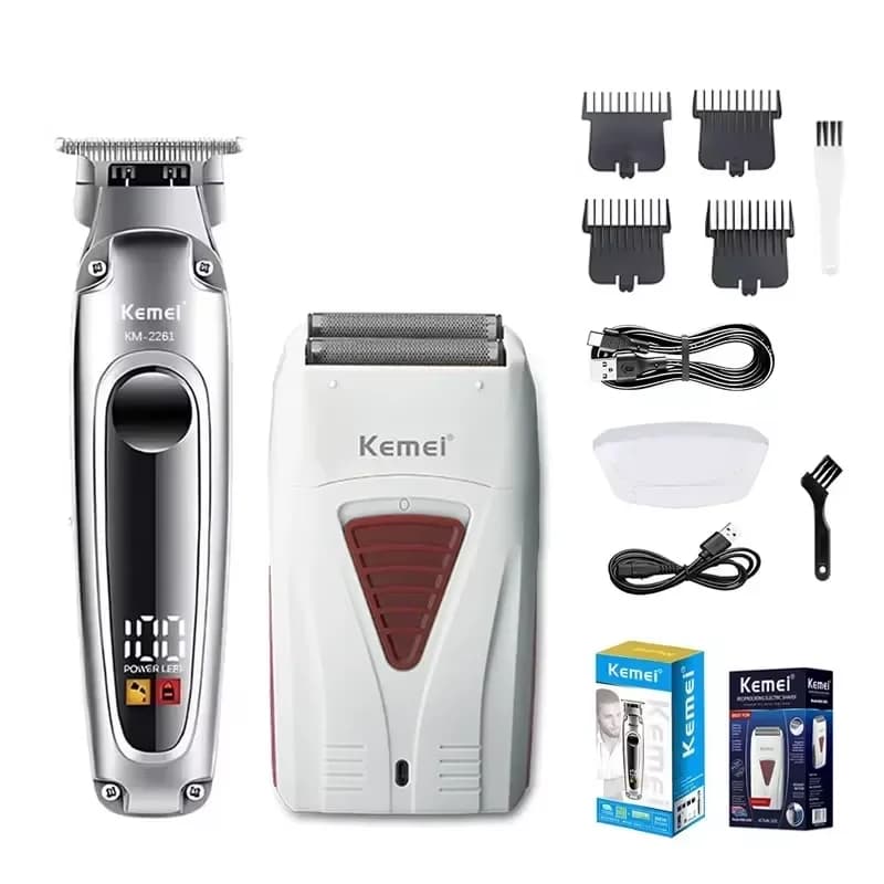 Kemei KM-2261 KM-3382 Tagliacapelli elettrico ricaricabile Trimmer professionale Barbiere Macchina da taglio Rasoio a batteria Barba Rasoio