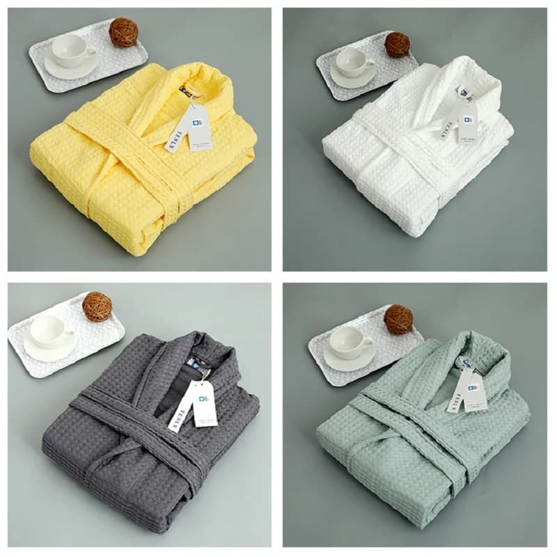 JFLEGAL Accappatoio in garza di cotone stile giapponese, morbido, traspirante, per tutte le stagioni, camicia da notte universale per uomo e donna per adulti