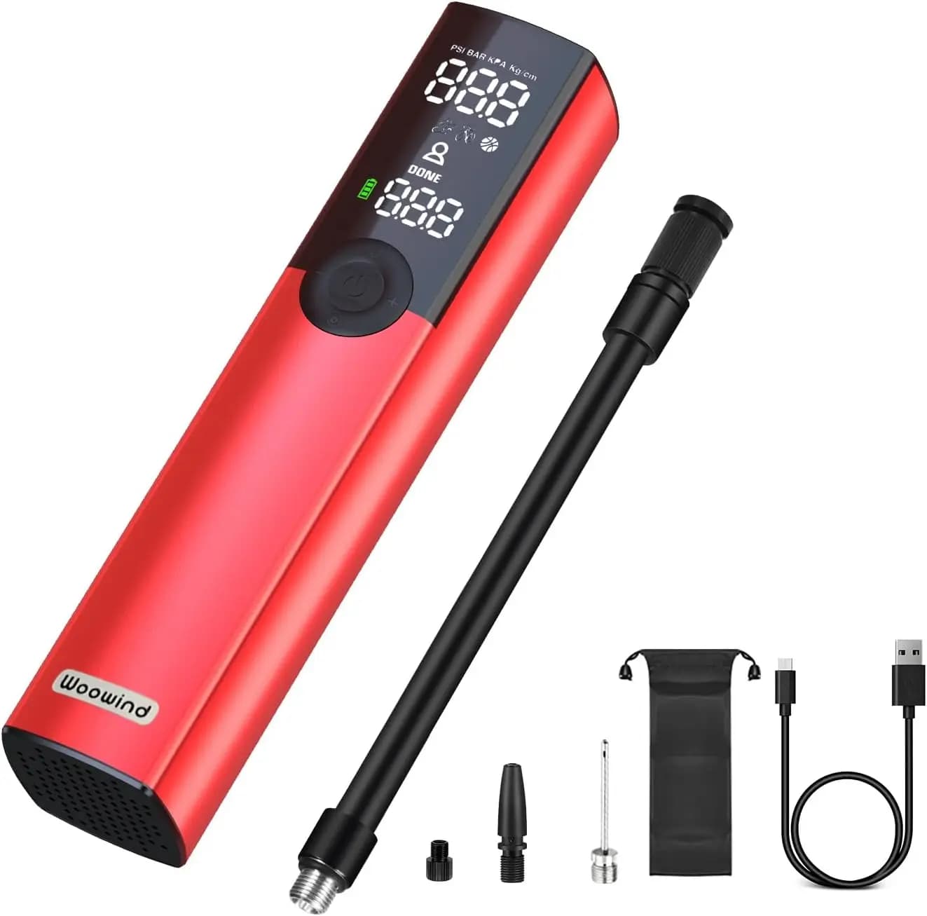 Woowind BP188 Pompa per bici The Pro Pompa per bicicletta elettrica Gonfiatore per pneumatici Compressore d'aria portatile - 150 PSI