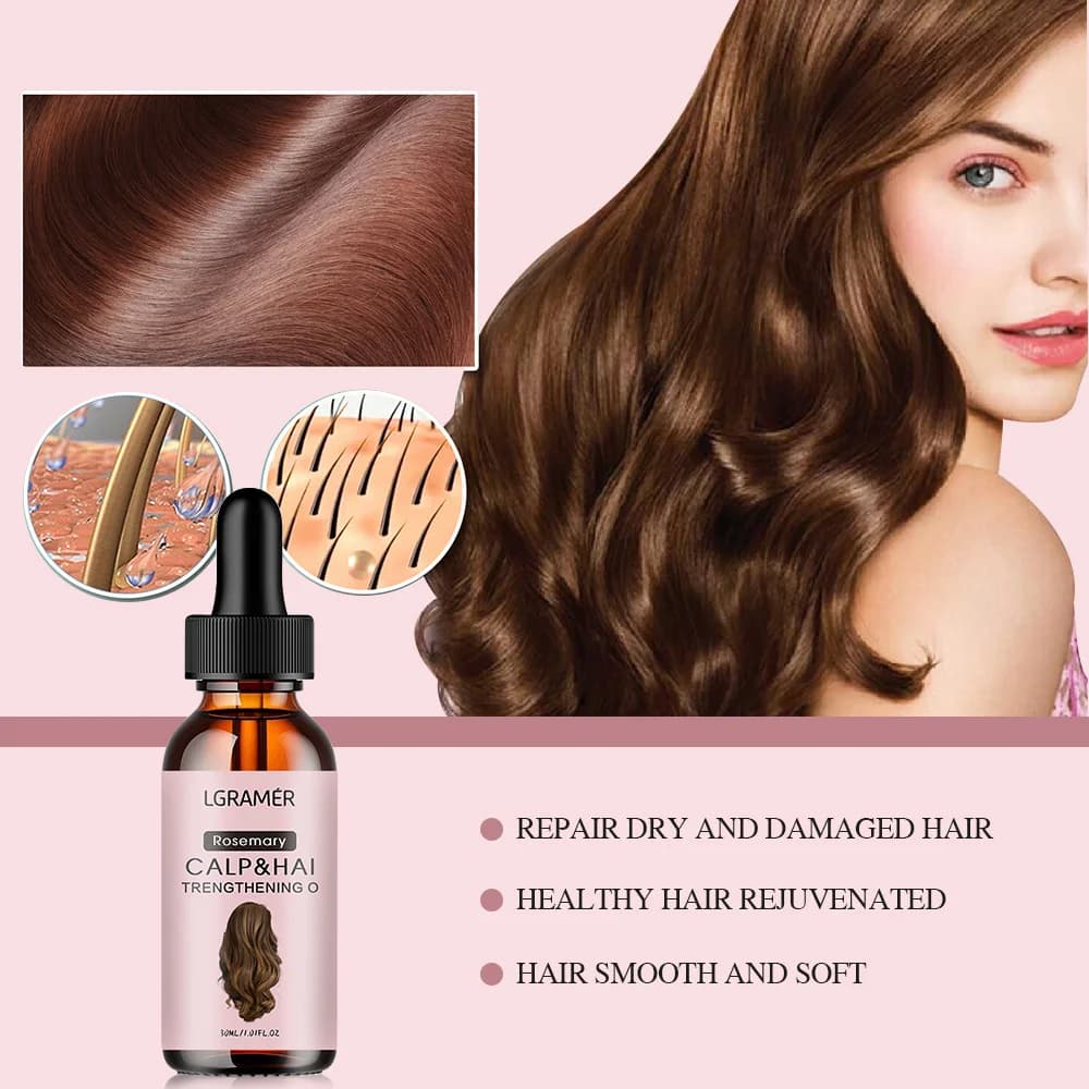 Lgraser olio essenziale per la cura dei capelli al rosmarino migliora la resilienza dei capelli foglie capelli morbidi lisci rinfrescanti facili da assorbire protegge le radici
