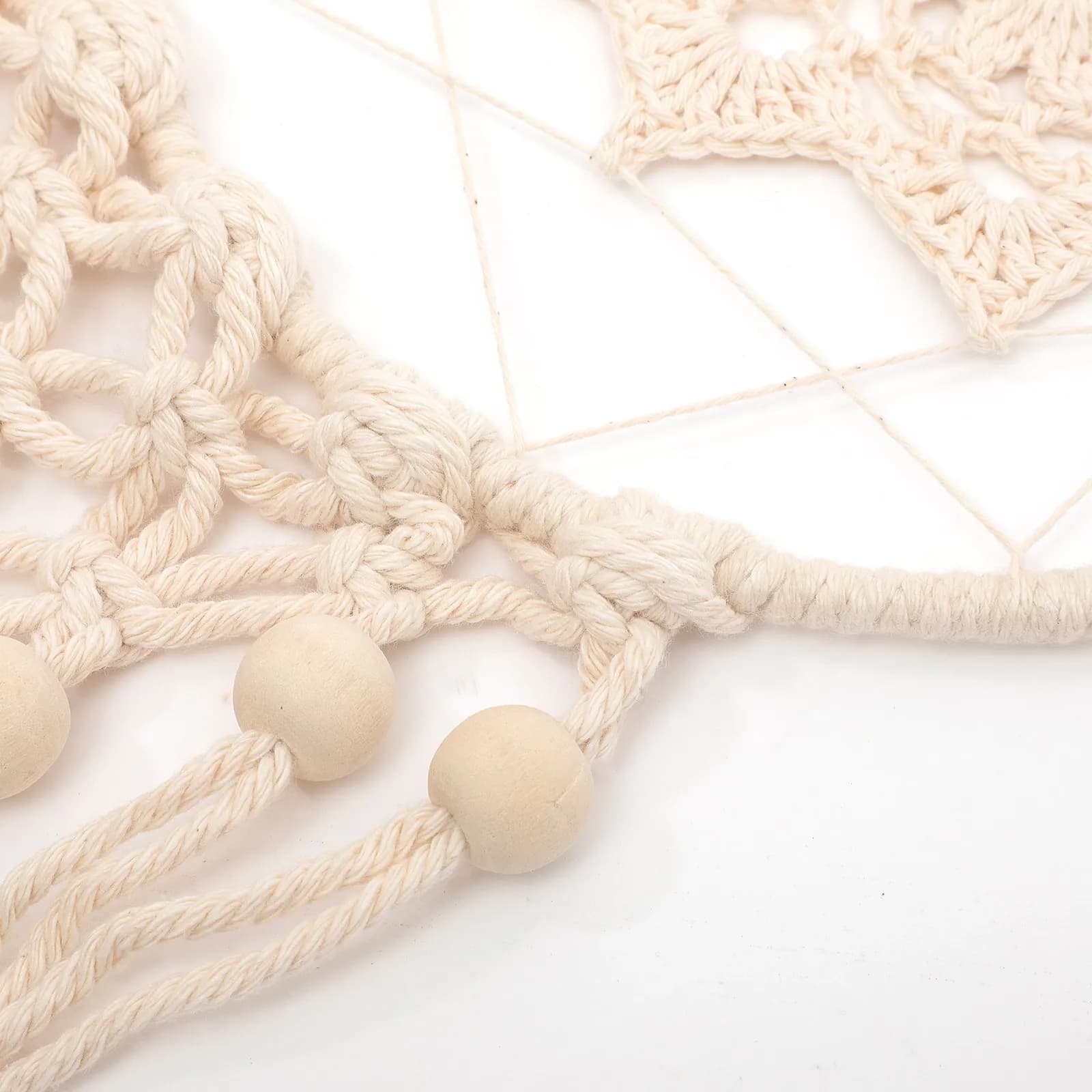 Handcrafted Cotton Rope Dream Catcher Nordic Style Bohemian Bedroom Wall Hanging Chic Macrame Decor Decorative Hanging Ornament