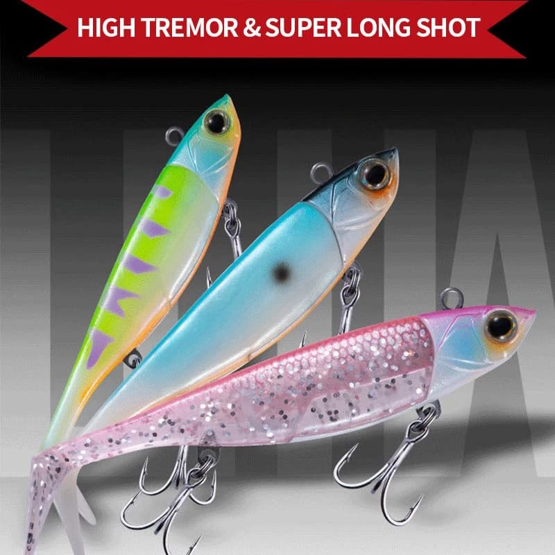Jig Hear Soft Lure 22g 38g Testa in metallo T-Tail Softbait Metal Jig Vibrazione Jigging Lure Swimbait Isca Artificiale
