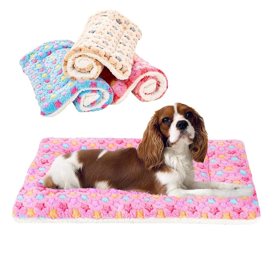 Flannel Pet Winter Sleeping Mat Dog Bed Cat Puppy Bed Dog Sofa Lovely Mattress Cushion for Small Large Dog Blanket Pet Rug