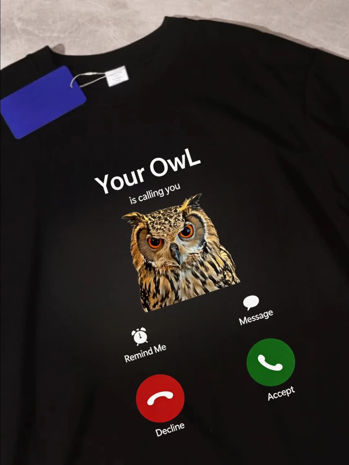 Owl Outdoor Sports Cotton T-shirt Casual Breathable Comfortable Print Design Men's round Neck Short Sleeve Tee Leisure Wear