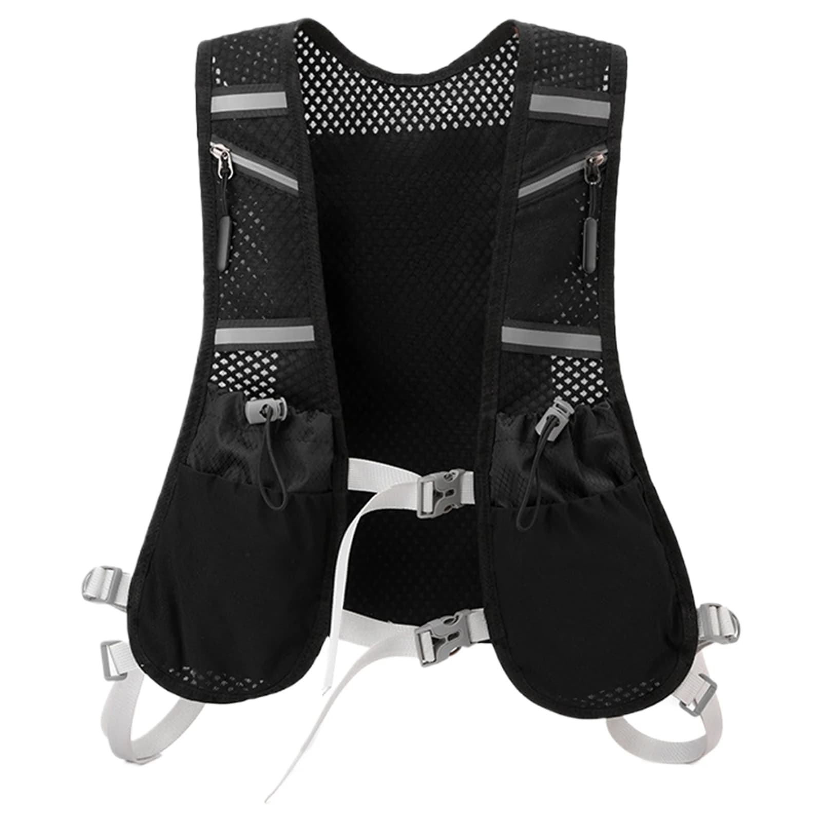Light running vest Moisturizing backpack Adjustable reflective vest Water backpack with soft pockets for flasks Mobile phone support