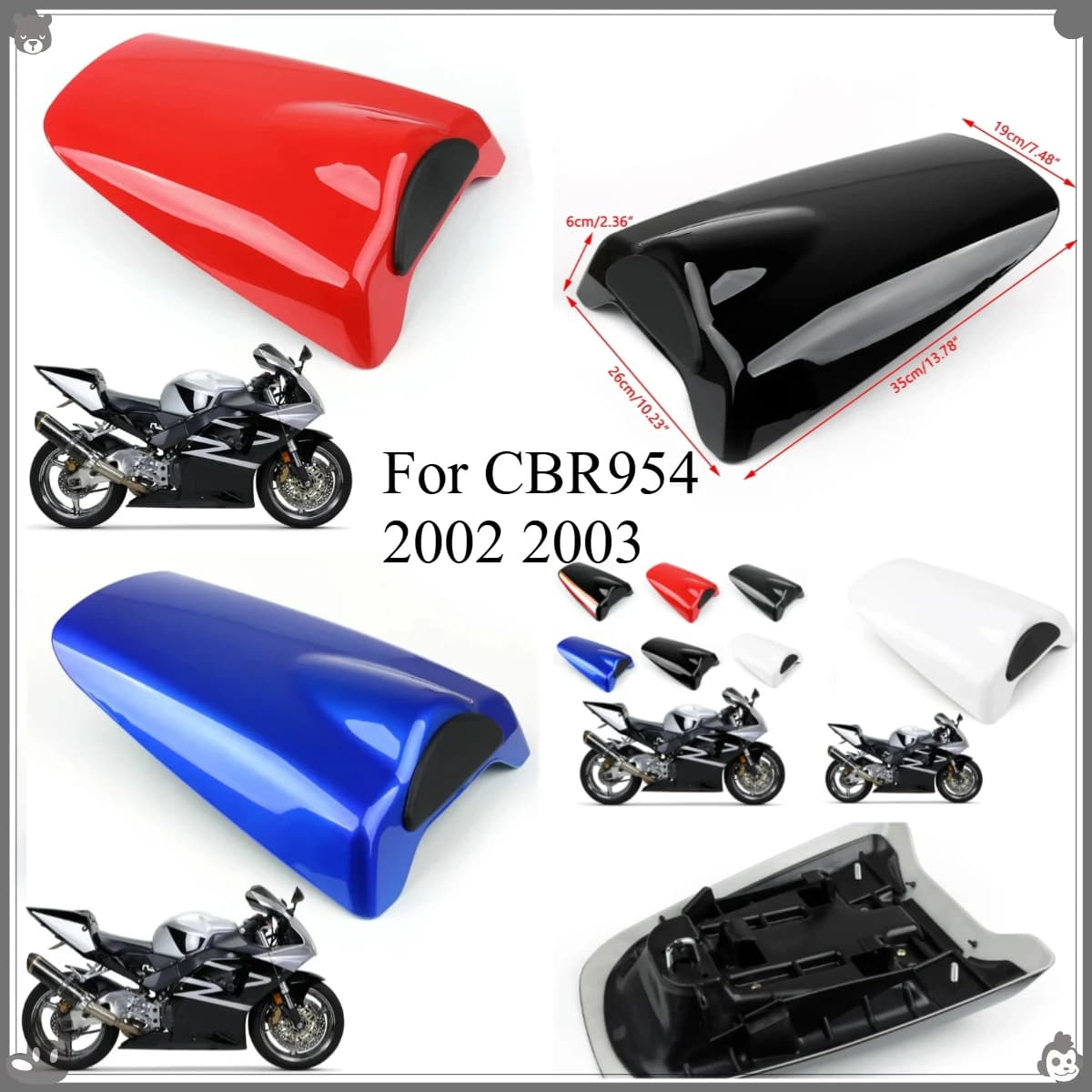 Carenatura del sedile del motociclo per Honda CBR954 2002 2003 Copertura del sedile dell'ala posteriore Carenatura del cappuccio CBR 954 Accessori