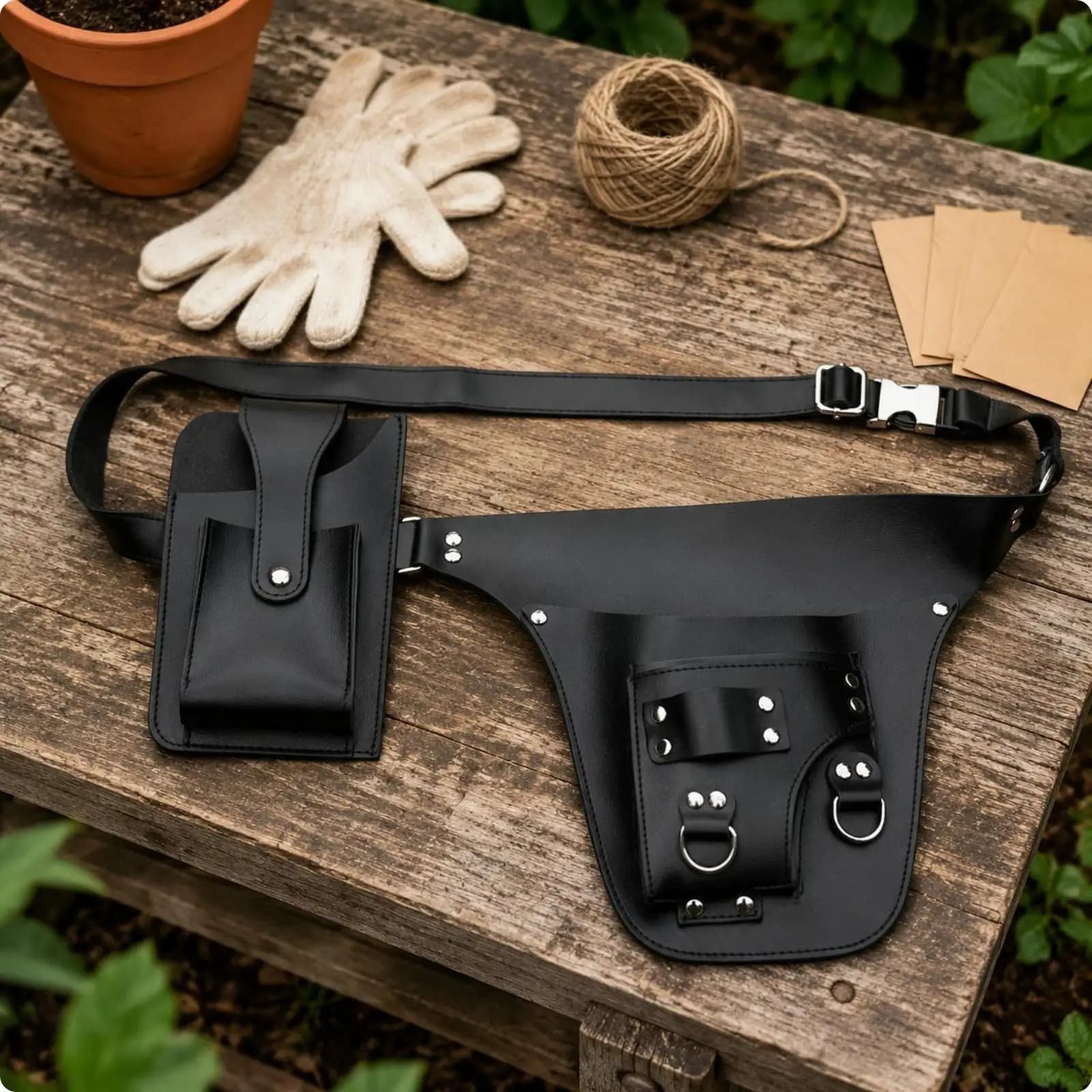 Garden Waist Pouch Multiple Pockets Garden Tool Belt Portable Waist Tool Bag for Gardeners, Gardening