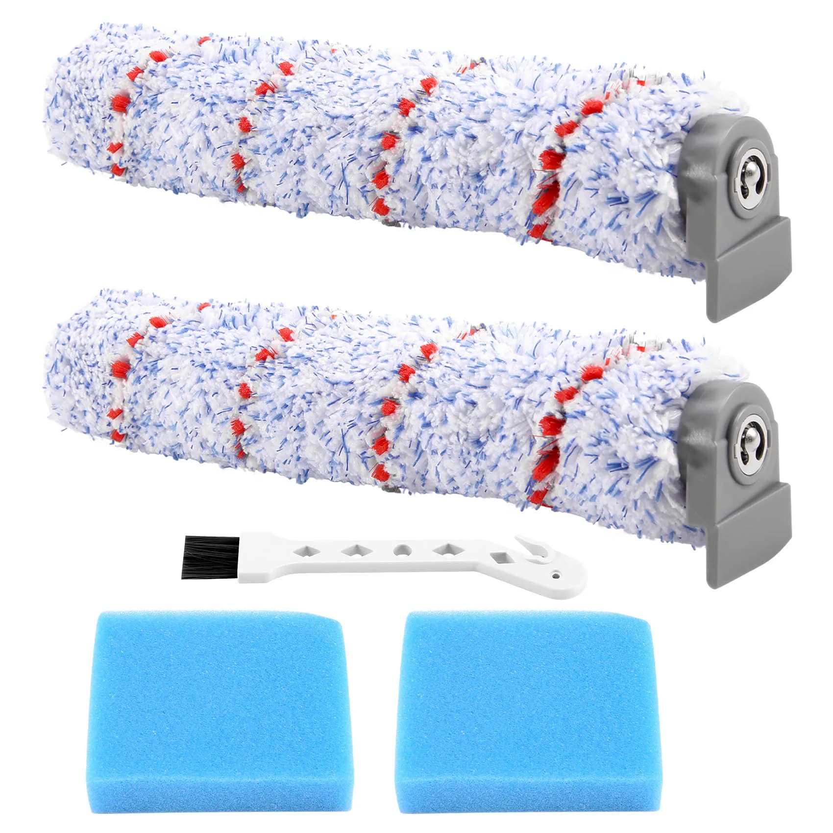 -A94Z Spare brush roller for wireless vacuum cleaner Wet Dry Tineco Ifloor, 2 roller brush pack + 2 prefilter foam