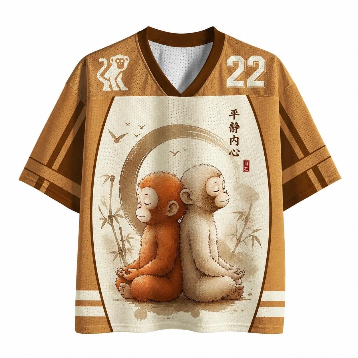 Summer Fashion Trendy Fun Monkey Meditation Inner Peace 3D Printing Quick Drying Outdoor Leisure Sports Parent Child T-shirt