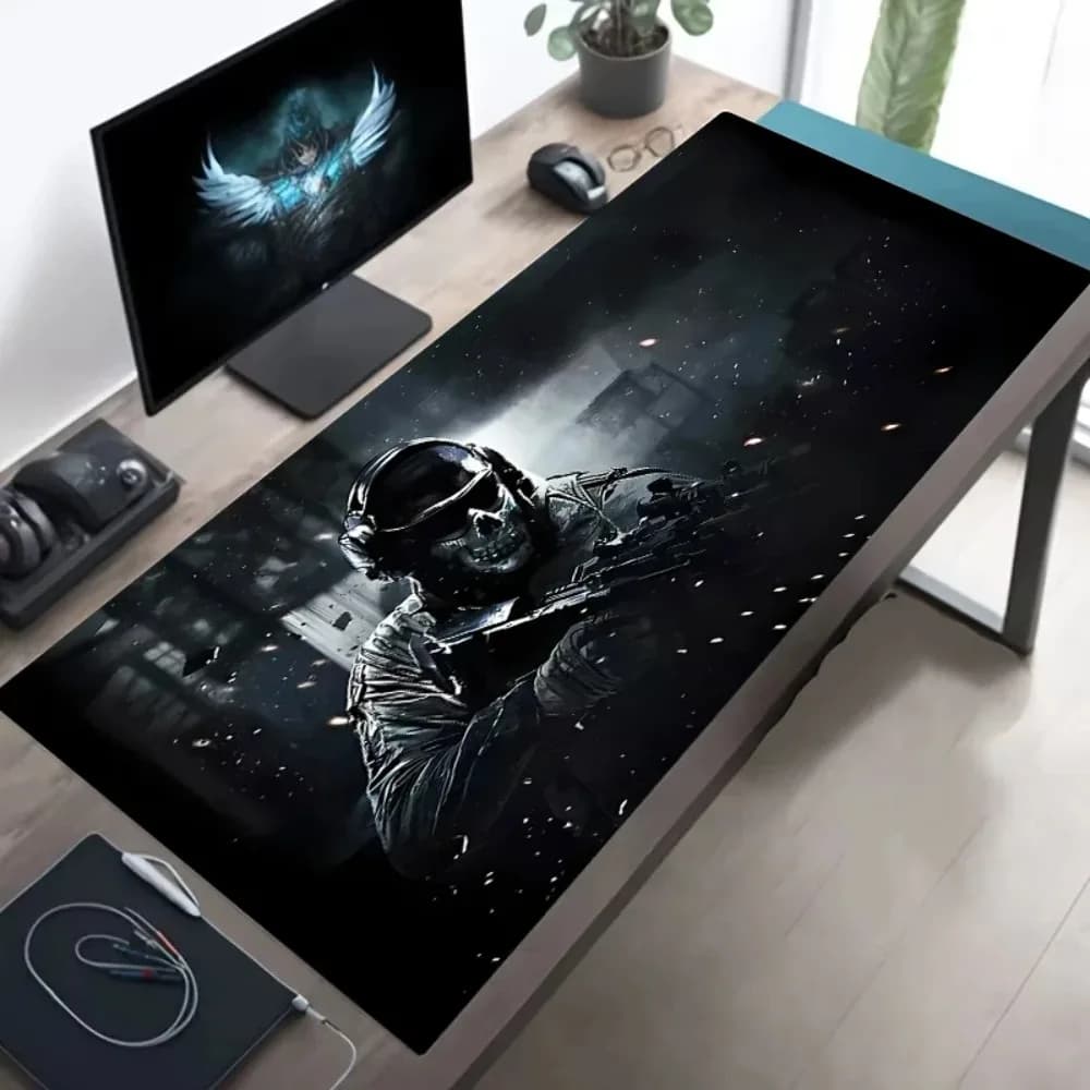 Tappetino per mouse grande con design tattico militare, antiscivolo, accessori da gaming, bordi cuciti, per casa e gaming, per giocatori