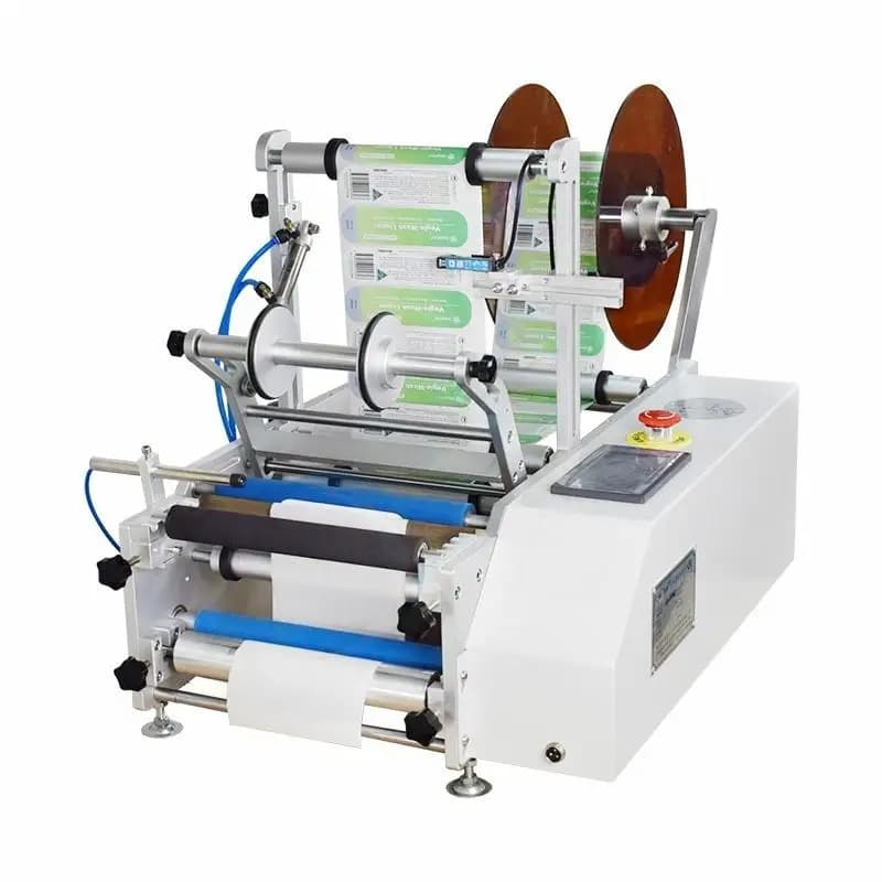 Piccola etichettatrice manuale e semiautomatica per bottiglie rotonde Portabottiglie conico in vetro e plastica