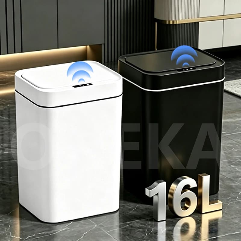 Cestino dei rifiuti intelligente da 16 litri con sensore, speciale cestino smart per bagni e toilette. È adatto per spazi compatti