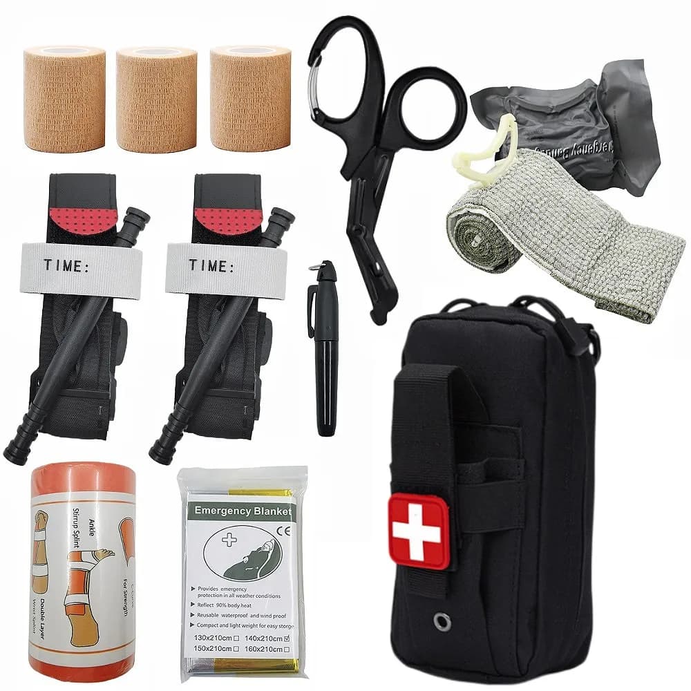 Kit di pronto soccorso per sopravvivenza da caccia Molle Attrezzatura da esterno Kit di emergenza Borsa per traumi Caccia da campeggio Avventure in caso di catastrofe Kit di sopravvivenza