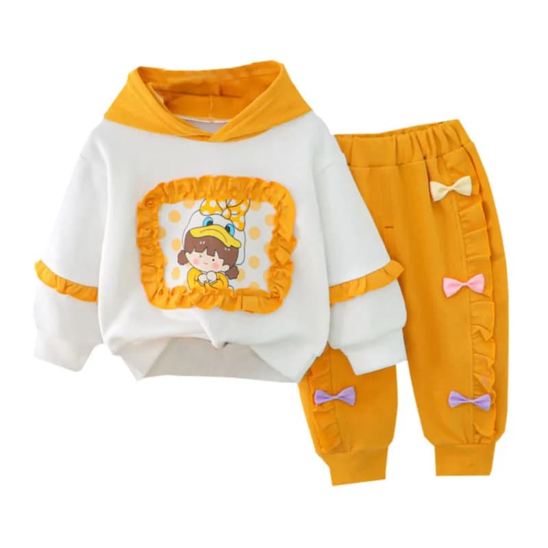 Nuova Primavera Autunno Vestiti Del Bambino Delle Ragazze Dei Capretti Svegli Felpe Pantaloni 2 Pz/set Del Bambino Casual Costume Infantile Abiti Per Bambini Tute