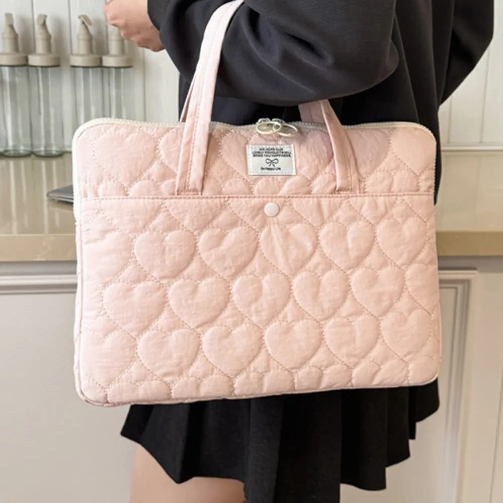 Stylish Handle Style Laptop Sleeve Sweet Portable Computer Handbag Simple Lightweight Laptop Bags Daily Use