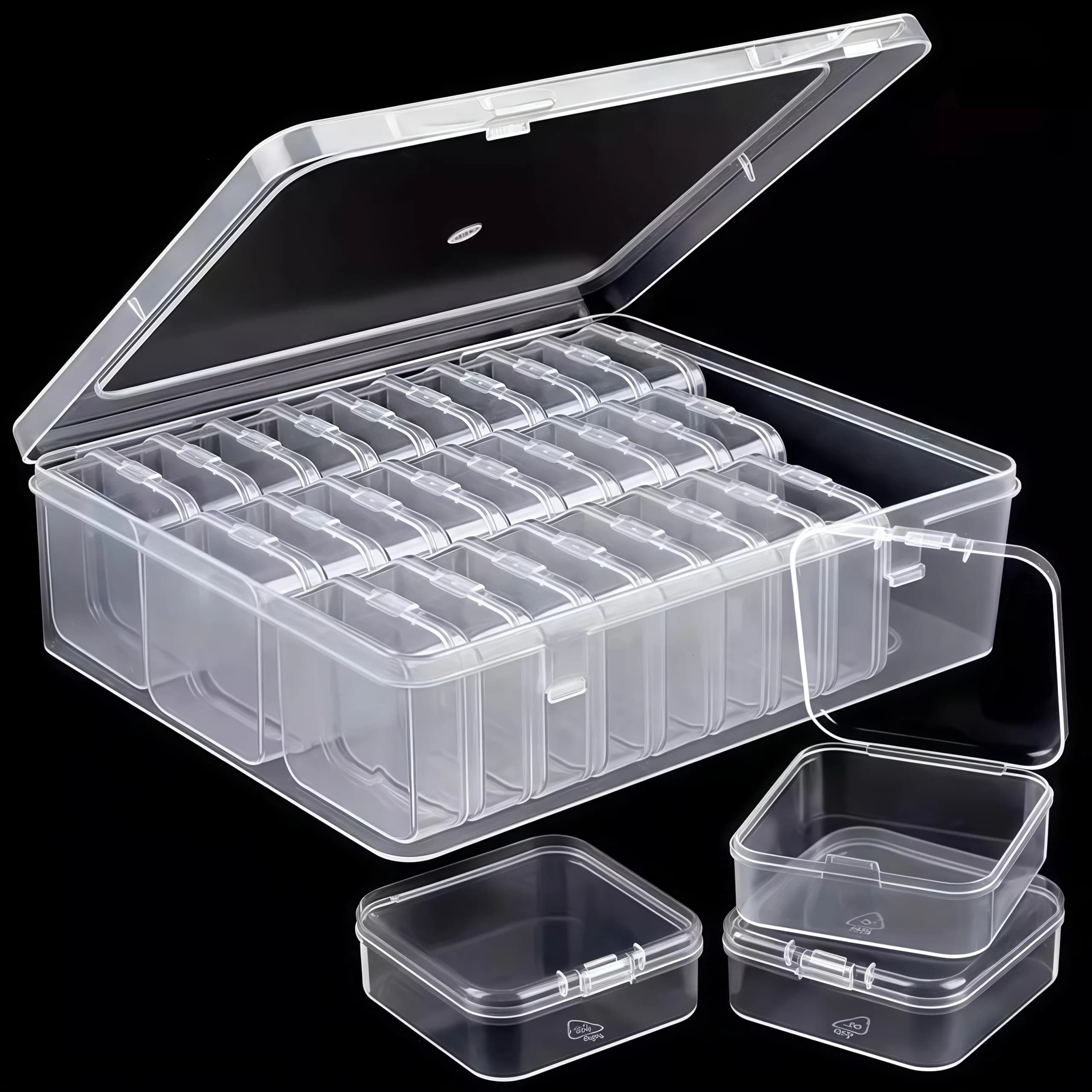 30 Grid Plastic Transparent Storage Box Set, Multi-Functional Crafts, Beads, Jewelry And Hardware Small Objects Container