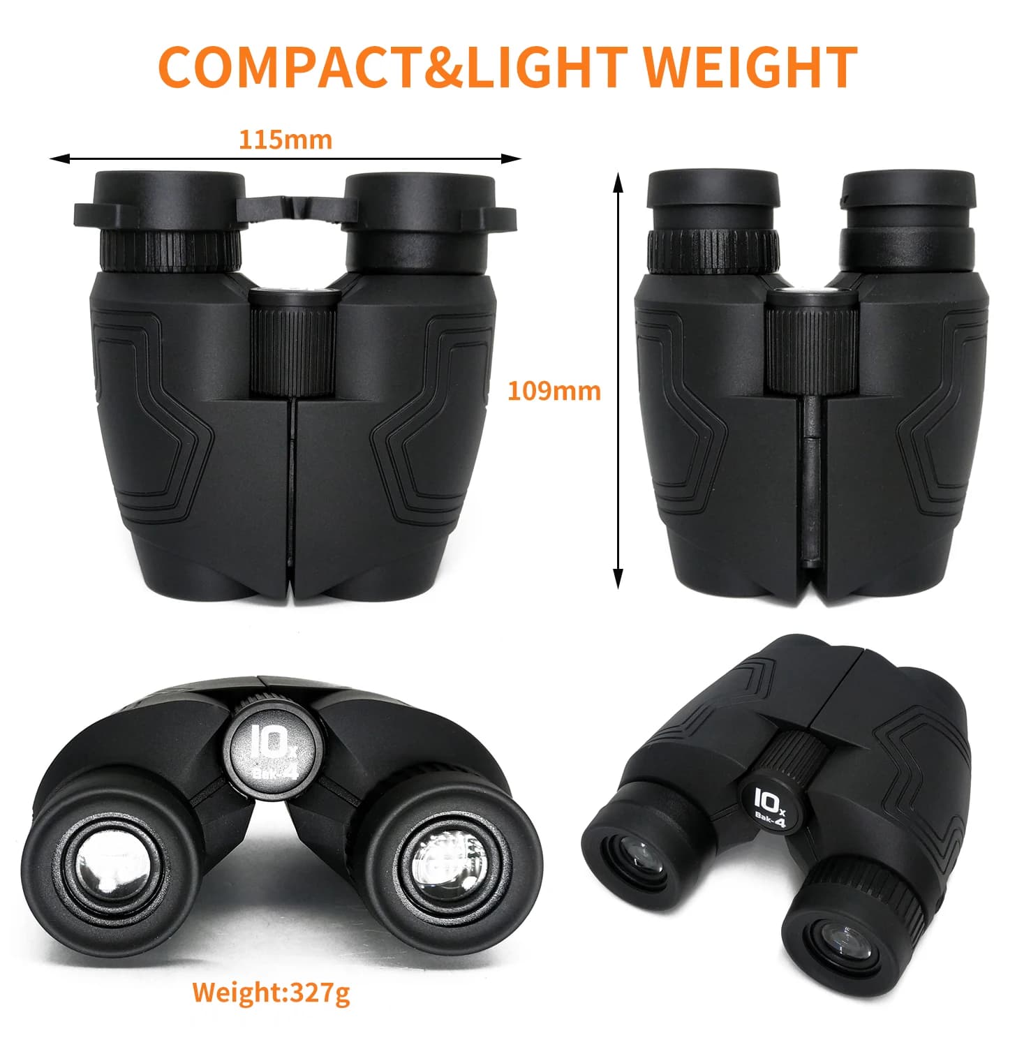 Binocolo compatto 10x25 Telescopio binoculare pieghevole Porro portatile a lunga distanza per bambini Adulti Turismo e campeggio