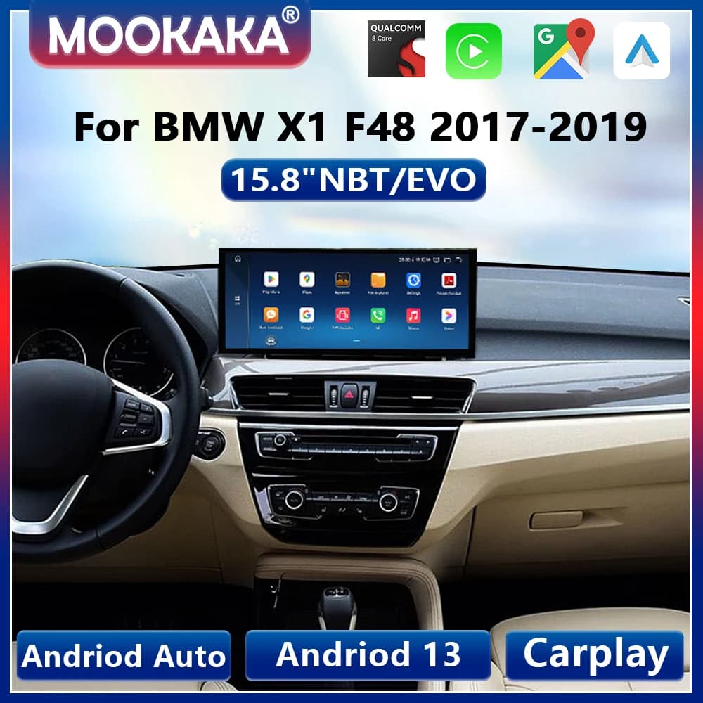 2025 New ID5 ID6 UI Android13 Wireless Carplay AUTO System For BMW X1 F48 2016 2017-2019 NBT EVO Auto Radio GPS Video Player NAVI