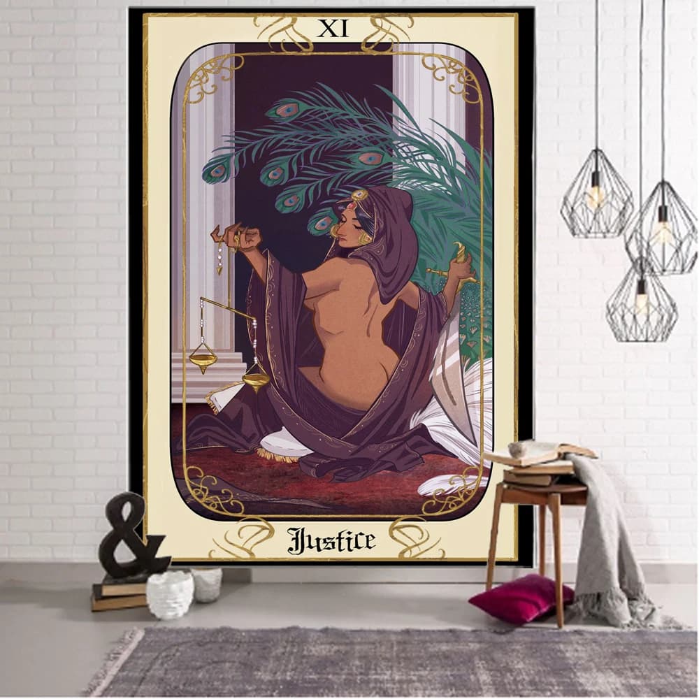 Carta dei tarocchi Champa Stregoneria Sfondo Arazzo decorativo Europeo Antico Champa Stregoneria Sfondo Arazzo decorativo