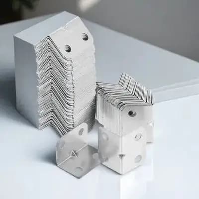100Pcs L-Shaped Corner Brackets Small Adjustable Joint Connector Metal Angle Braces Furniture Shelf Table Leg Stabilizers