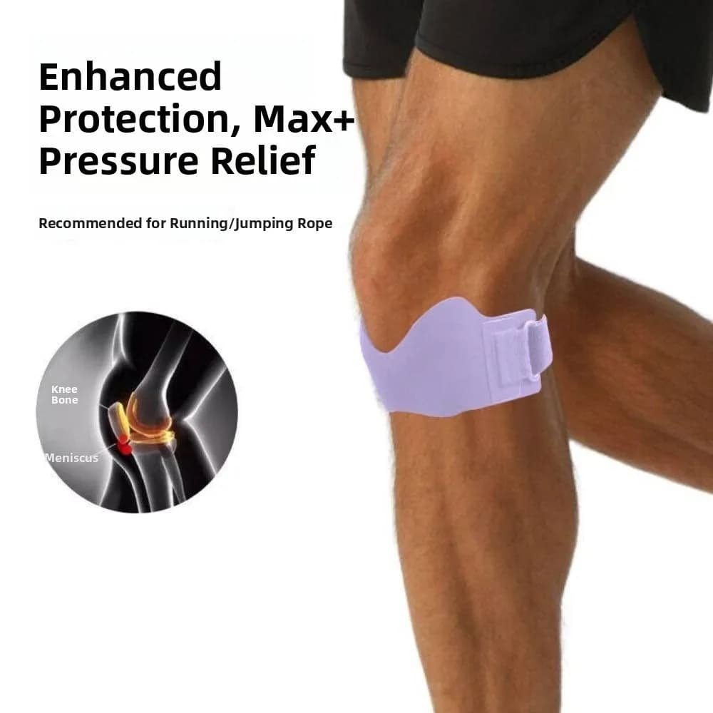 Fascia Regolabile per Tendine Rotulei con Ammortizzatore, Supporto Elastico per Ginocchio, Traspirante e Antiscivolo