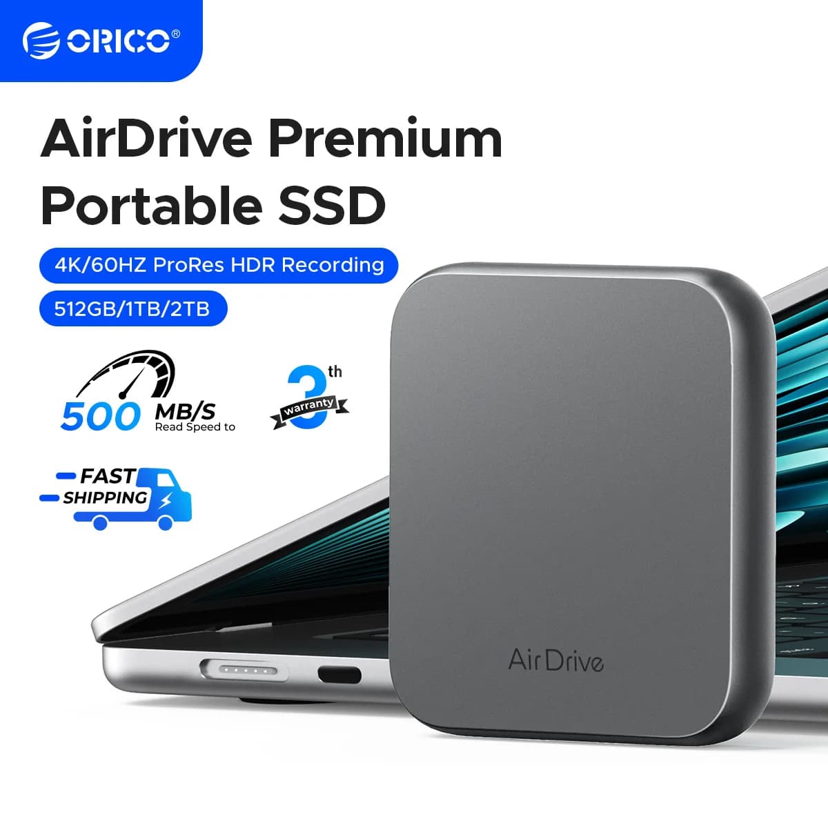 ORICO SSD Esterno Magnetico per iPhone 17 16 15 Pro/Max, Registrazione e Archiviazione ProRes 4K HDR, Unità a Stato Solido Portatile 5 10 20Gbps