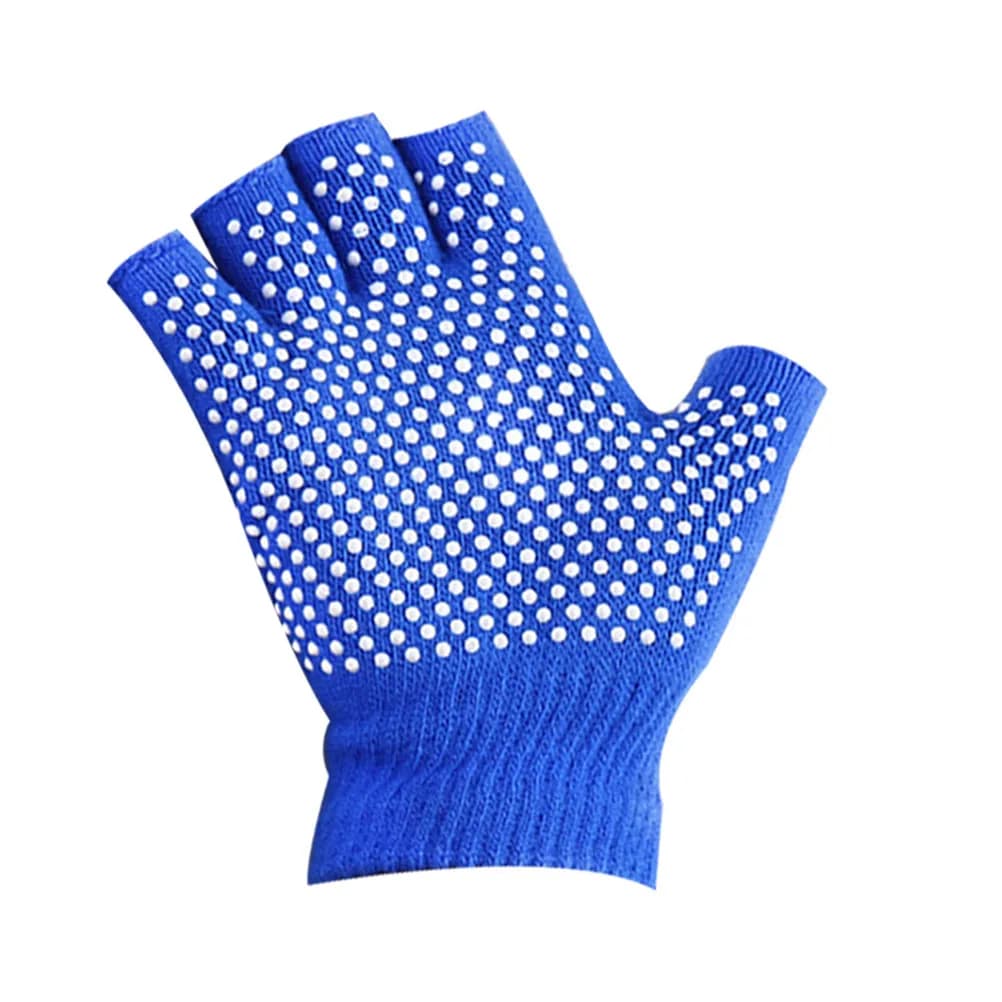 Soft Breathable Fingerless Yoga Gloves Cotton Half Finger Non-Slip Knitted Gloves for Gym Workout Pilates Training Comfortable