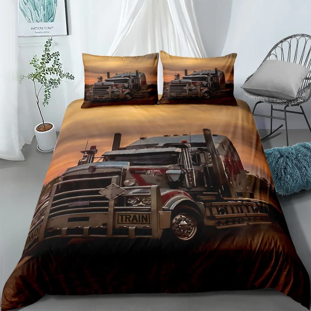 Set copripiumino per camion dei treni da strada Set biancheria da letto matrimoniale singolo King US Twin Full Queen Size