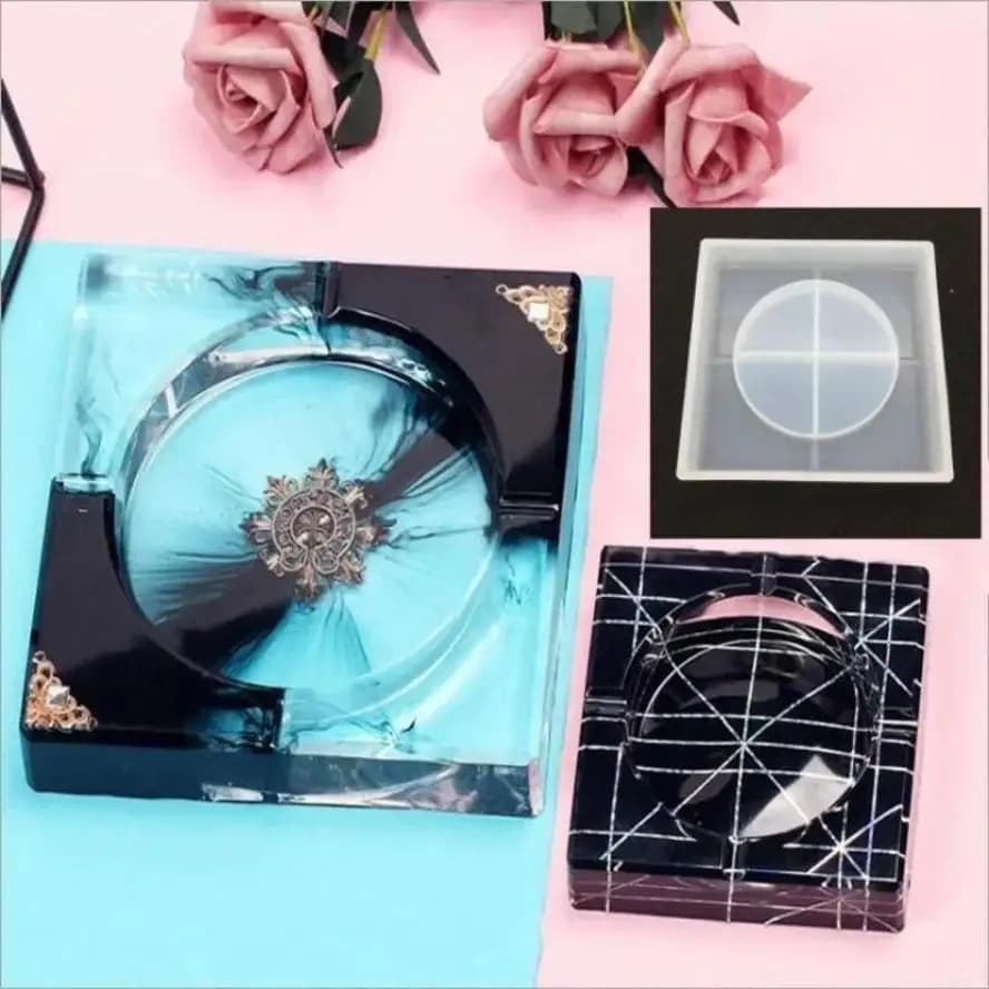 2026 Square Ashtray Silicone Mold Crystal Ultraviolet Resin Plastic DIY Making Accessories Epoxy Handmade Glue Arts Crafts