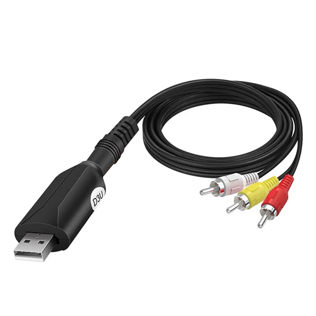 USB 2.0 AV Video Capture Card, to Digital Converter Adapter for Analog Video Recording and Digitizing Old Tapes
