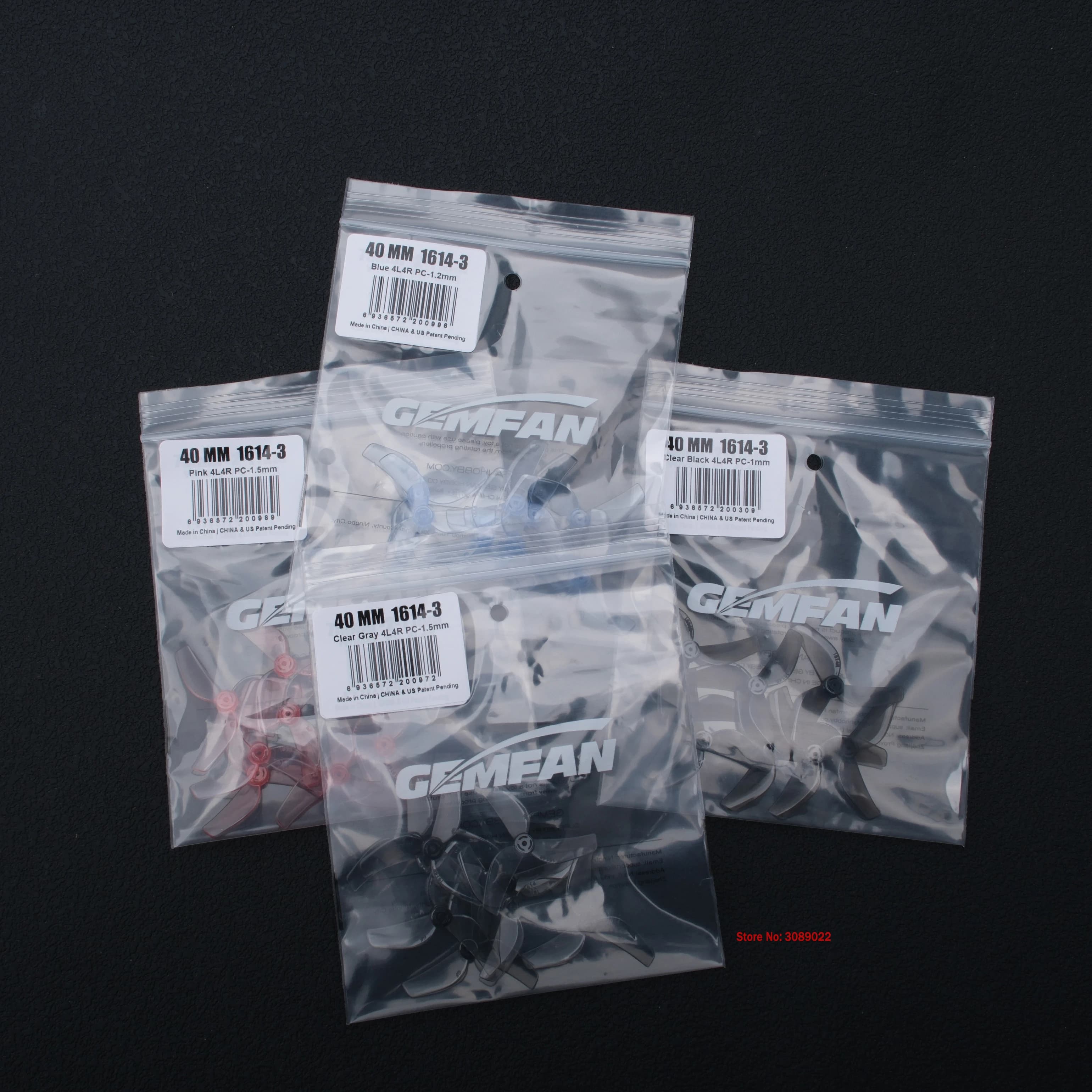 16PCS 8Pairs Gemfan 1614 40mm 3-Blade PC Propeller T-Mount 1mm 1.5mm 0805 Motor for FPV RC FreestyleTinywhoop Drones BETAFPV
