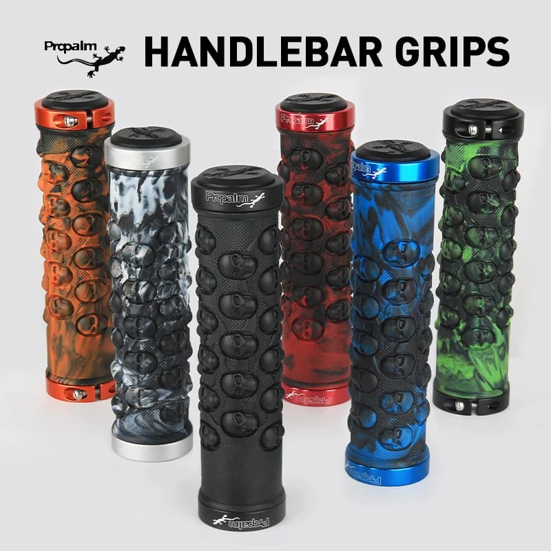 Impugnature per Manubrio di Mountain Bike Propalm, Antiscivolo e Confortevoli, Coperture in Gomma con Doppi Anelli di Bloccaggio in Alluminio