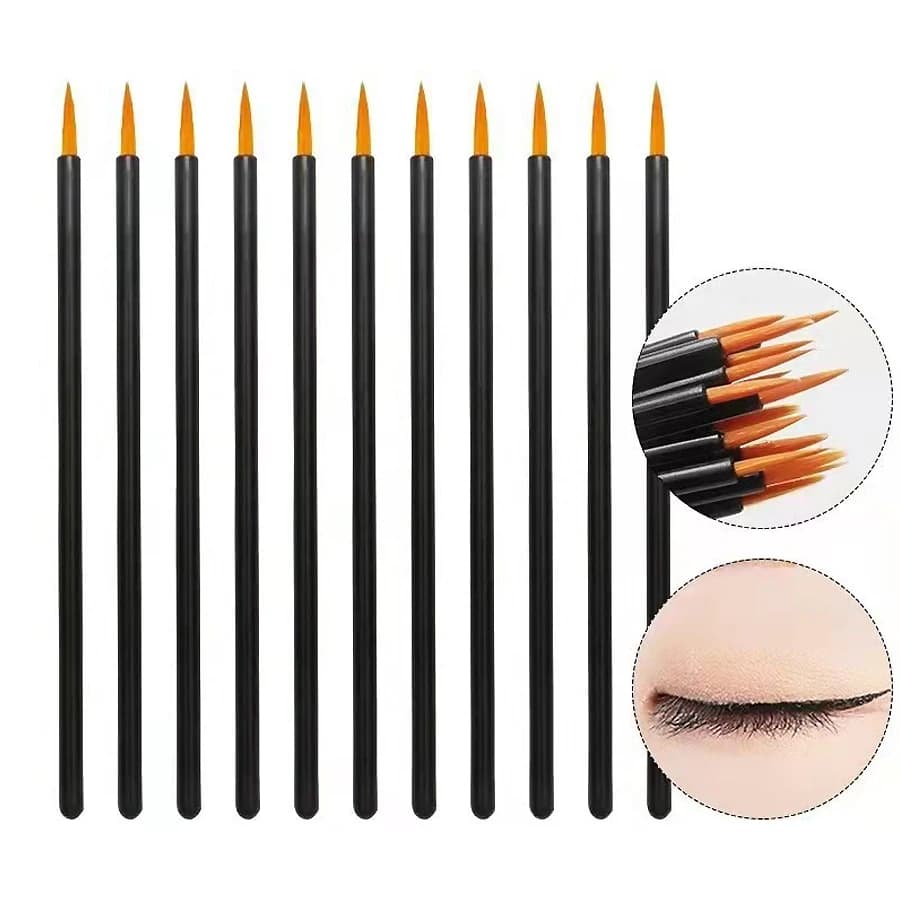 50/100 pcs Disposable Professional Brushes for Eyeliner and Umbrella, Eyeliner Pens, Cosmetic Brushes for Extension Eyeliner