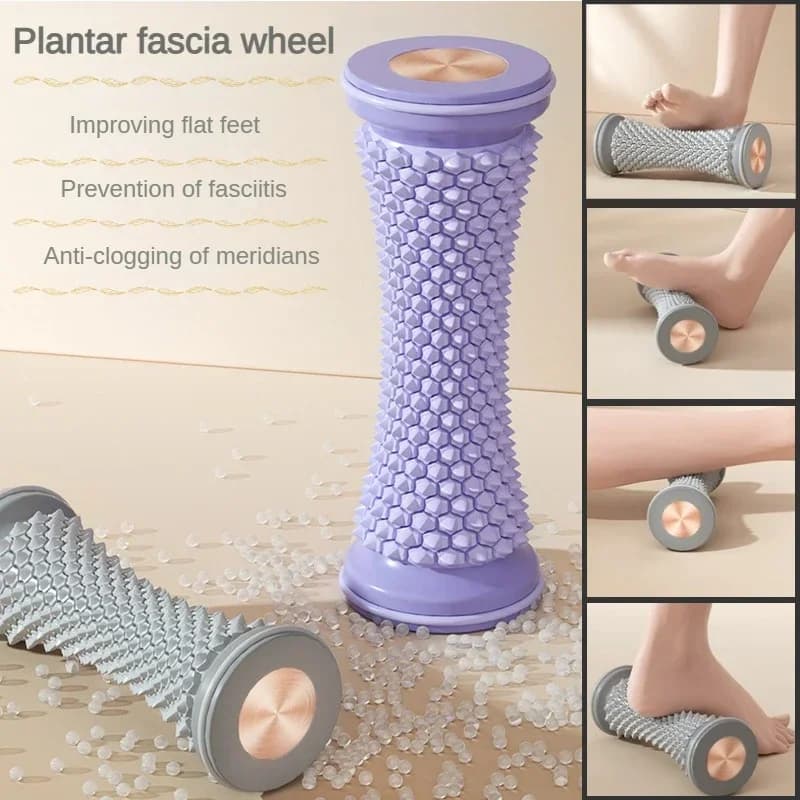 Massaggiatore per Piedi, Rullo per Massaggio, Palla per Massaggio Yoga, Rullo per Fascia Plantare, Rilassamento Muscolare, Massaggiatore Manuale in Plastica per Piedi
